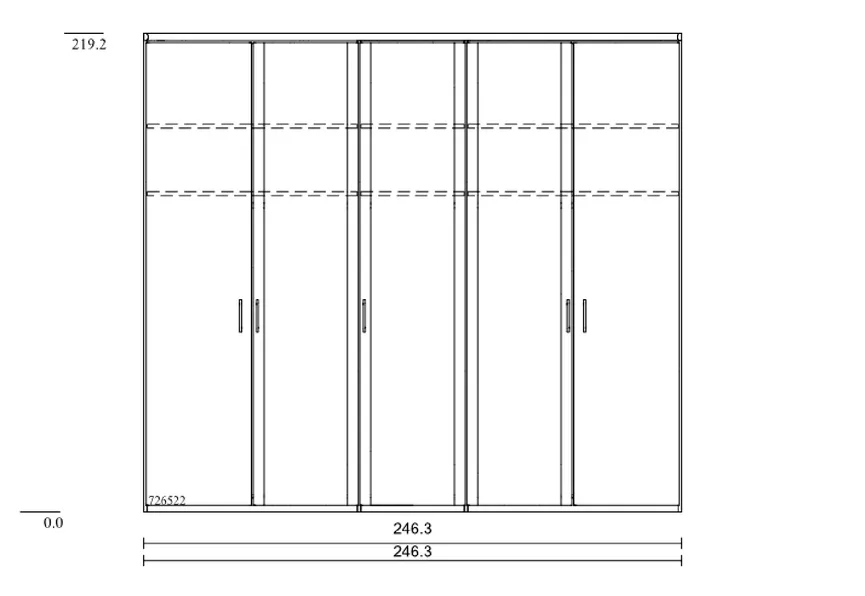 Drehtürenschrank 5-trg. detail