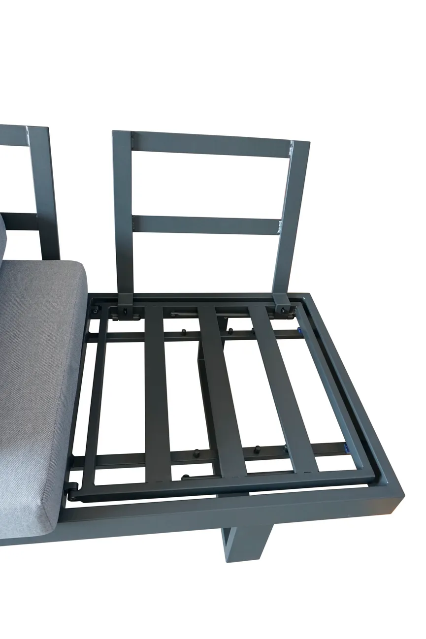 Sofaliege Anthrazit Aluminium funktion