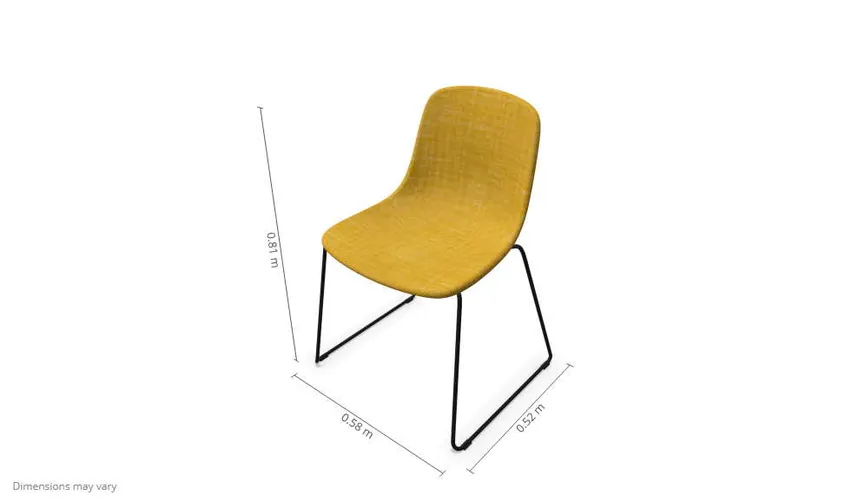 Stuhl Sled fully upholstered detail