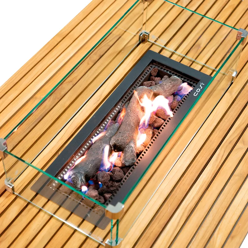 Feuertisch Cosibridge 140 teak detail