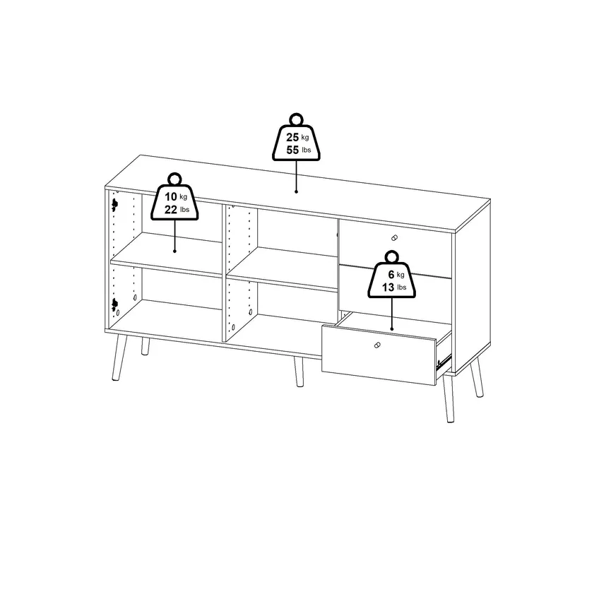 Sideboard 3S/2T detail