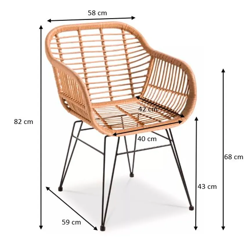 ** Gartensessel Schwarz detail