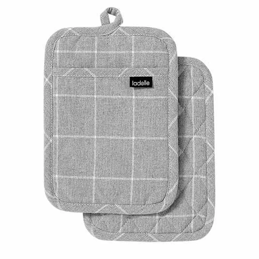 Topflappen "Eco Check" grau hauptaufnahme