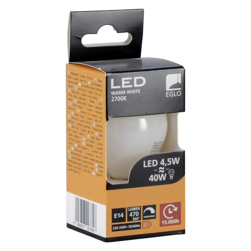 E14/4,5 Watt LED P45 opal detail