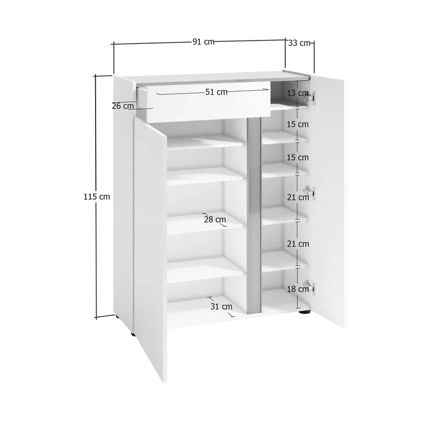 Schuhschrank 2T/1S detail