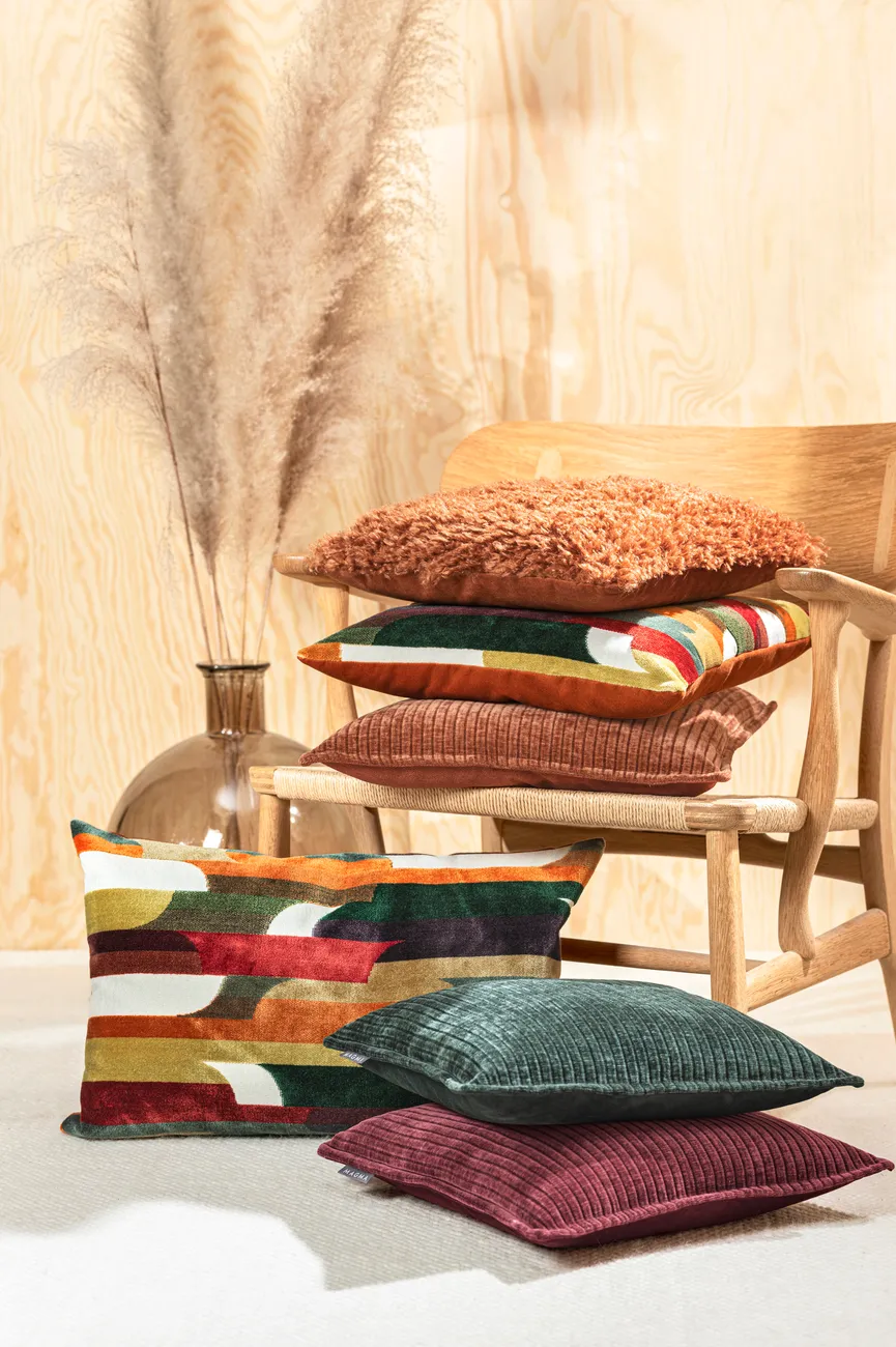 Kissenhülle Viale Samtstreifen milieu