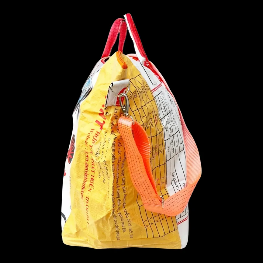 Laundry Bag "TJ8S" weiß-gelb detail