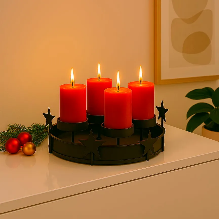 Adventskranz "Stern" S schwarz milieu
