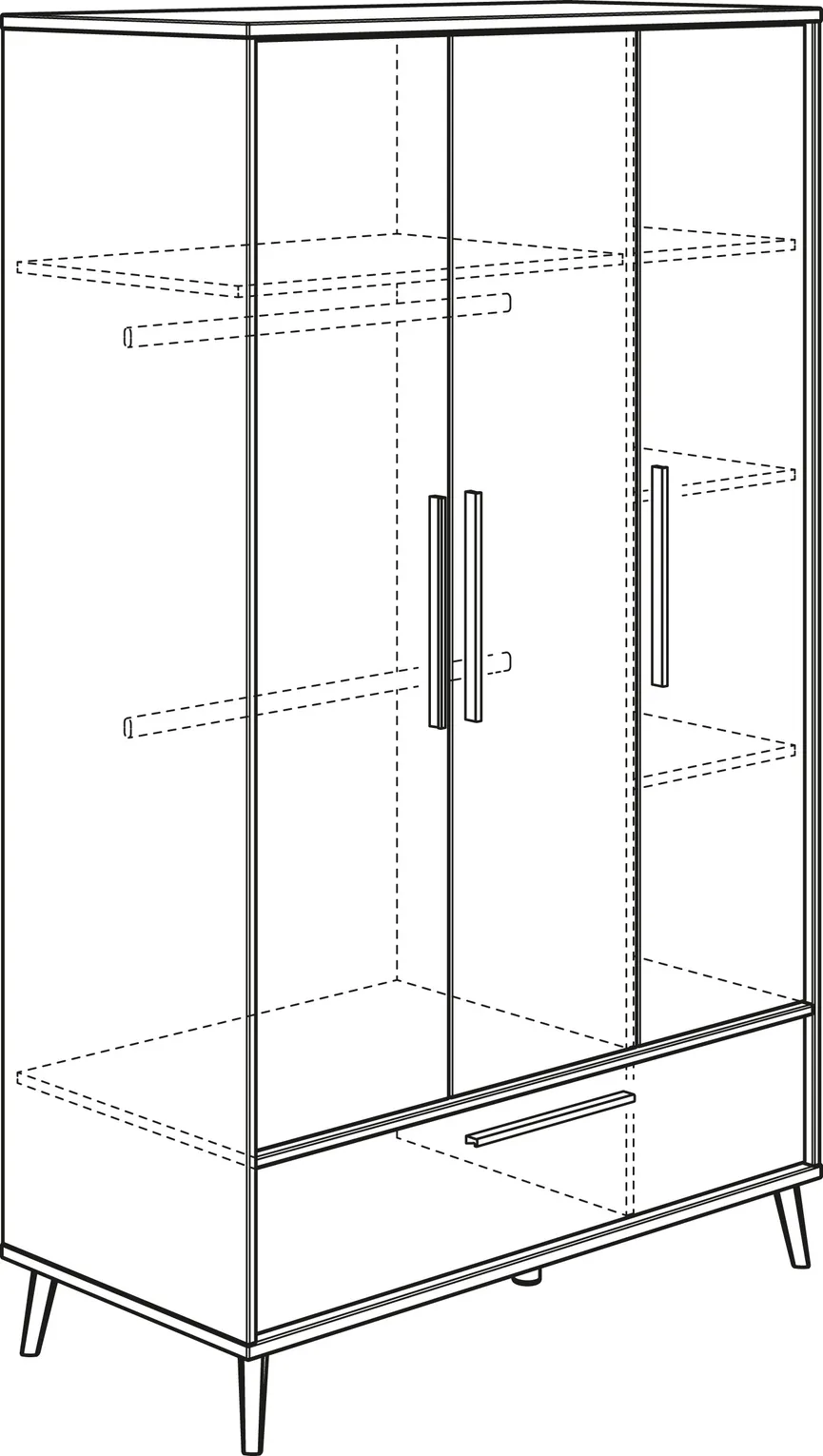 Kleiderschrank 3-trg. detail