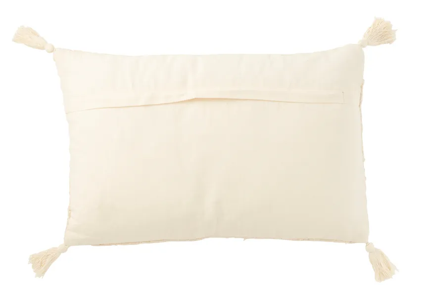 Kissen "Rec+Quasten" creme detail