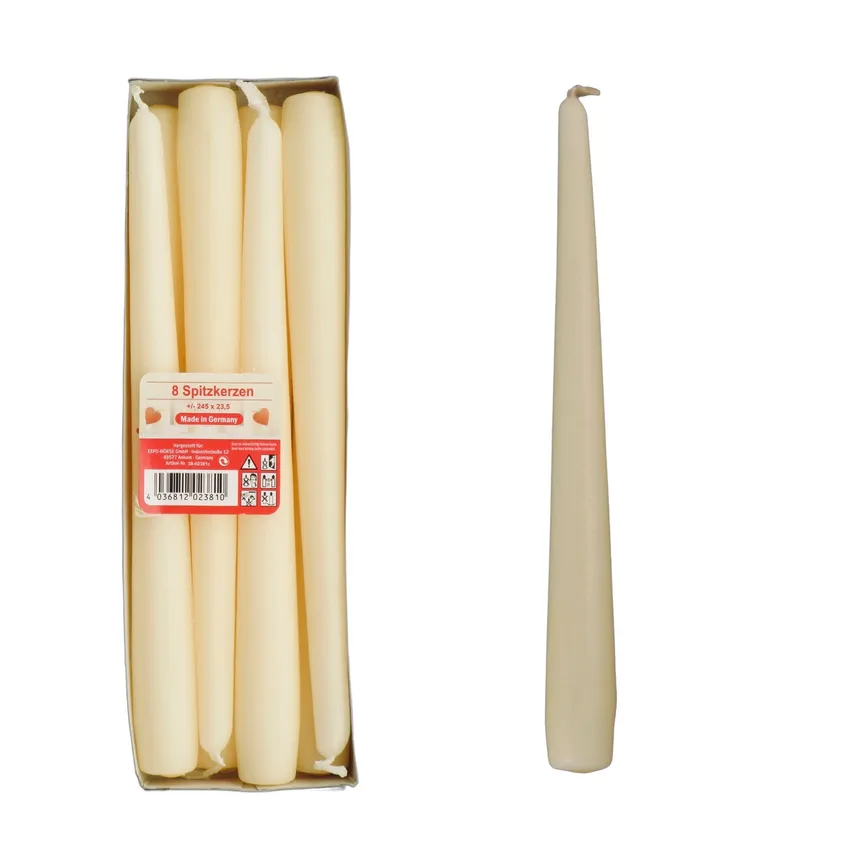 Spitzkerze 8er-Pack champagner detail