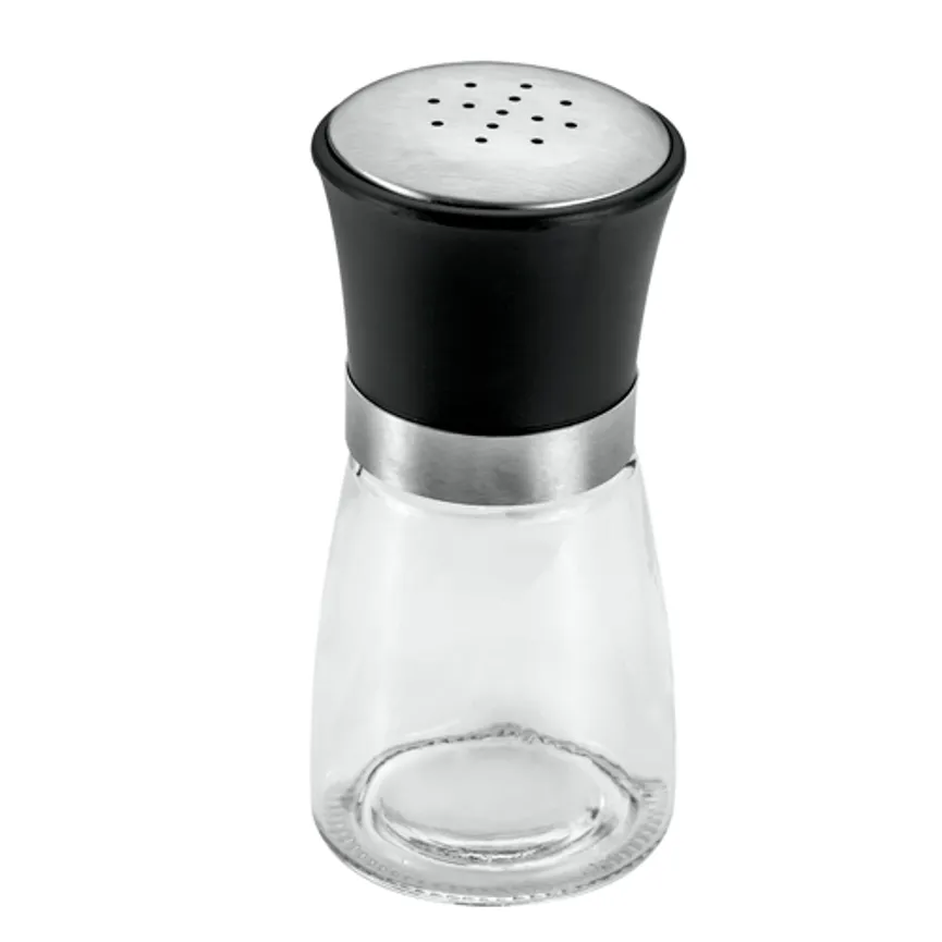 Gewürzstreuer Glas/Inox schwar detail