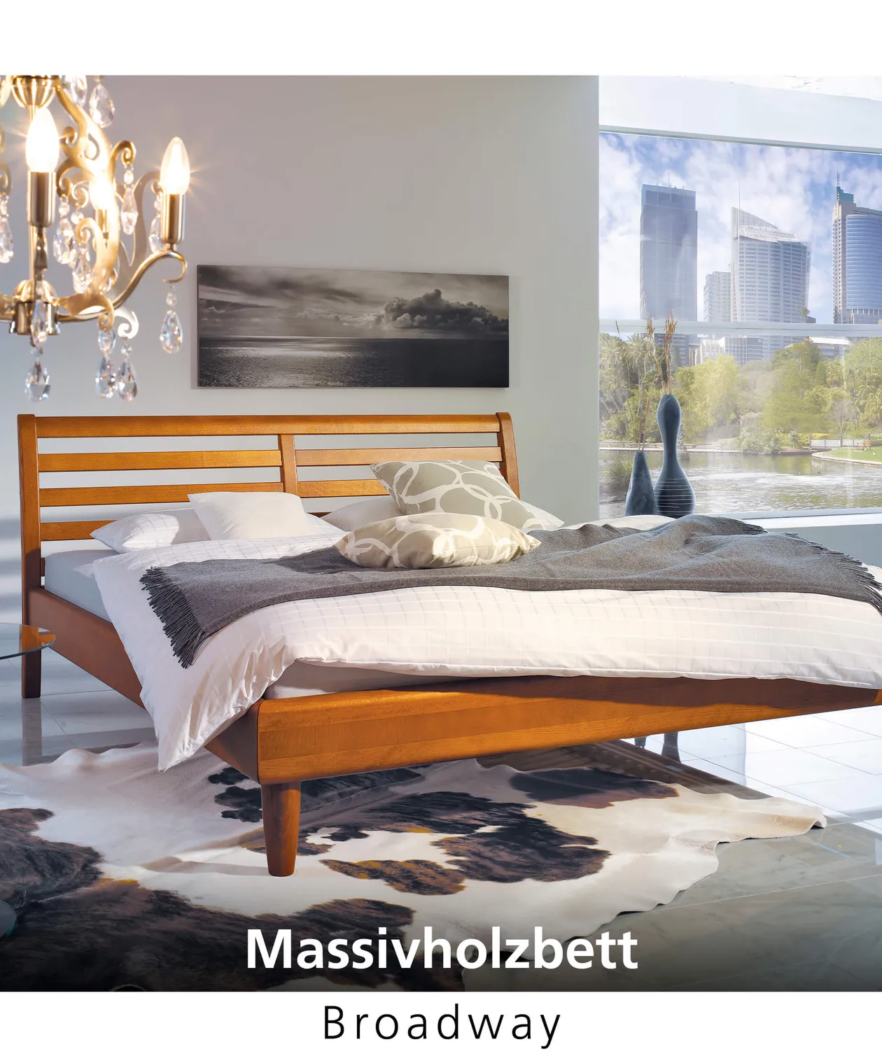 Massivholzbett Broadway