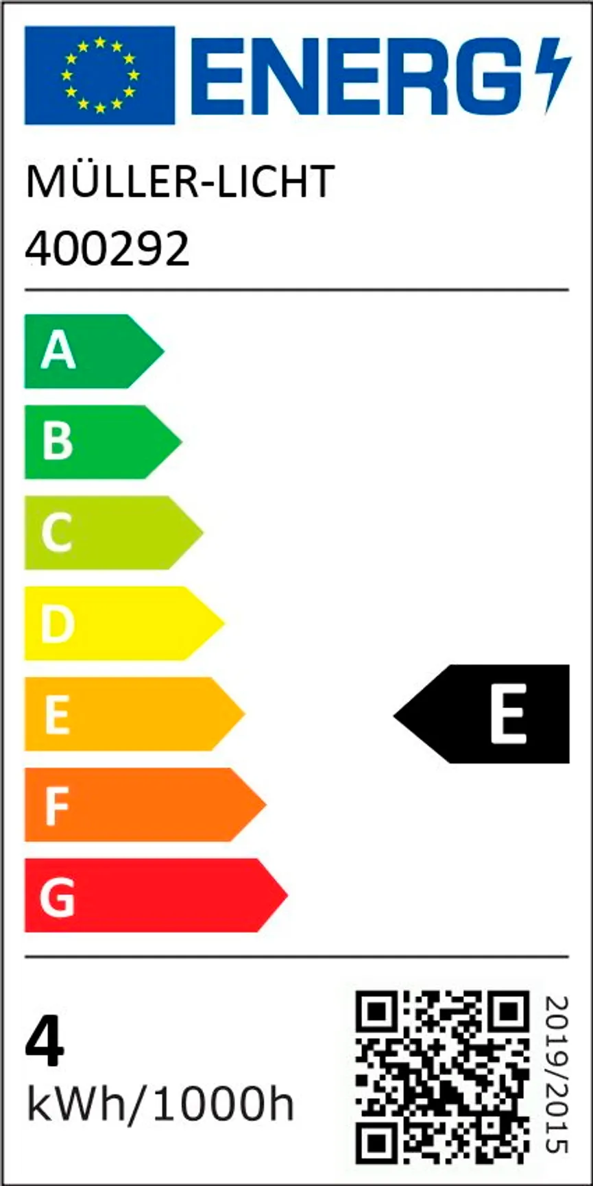 E14/4W LED Kerze 3er Pack energielabel