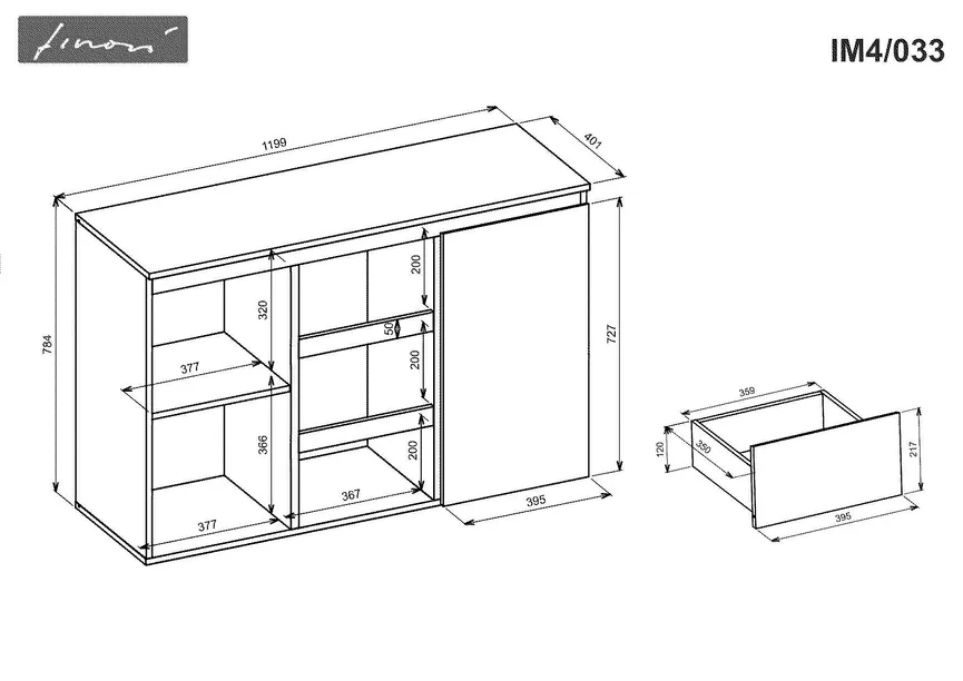 Kommode 2T/3S detail