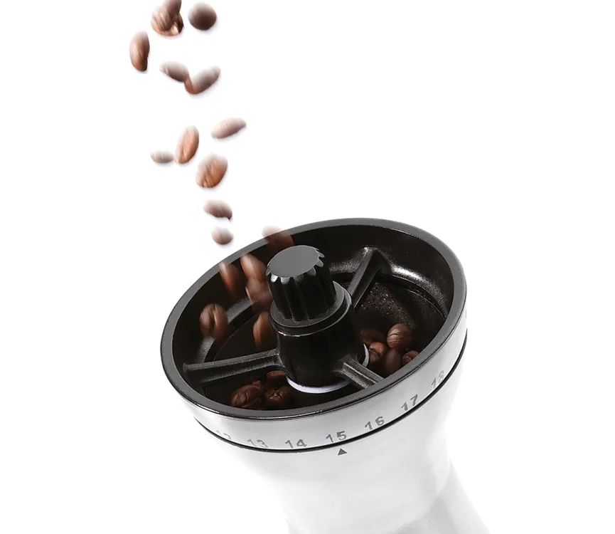 Kaffeemühle Manaos Edelstahl detail