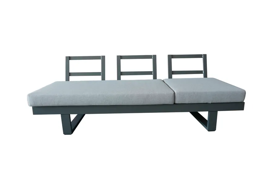 Sofaliege Anthrazit Aluminium detail