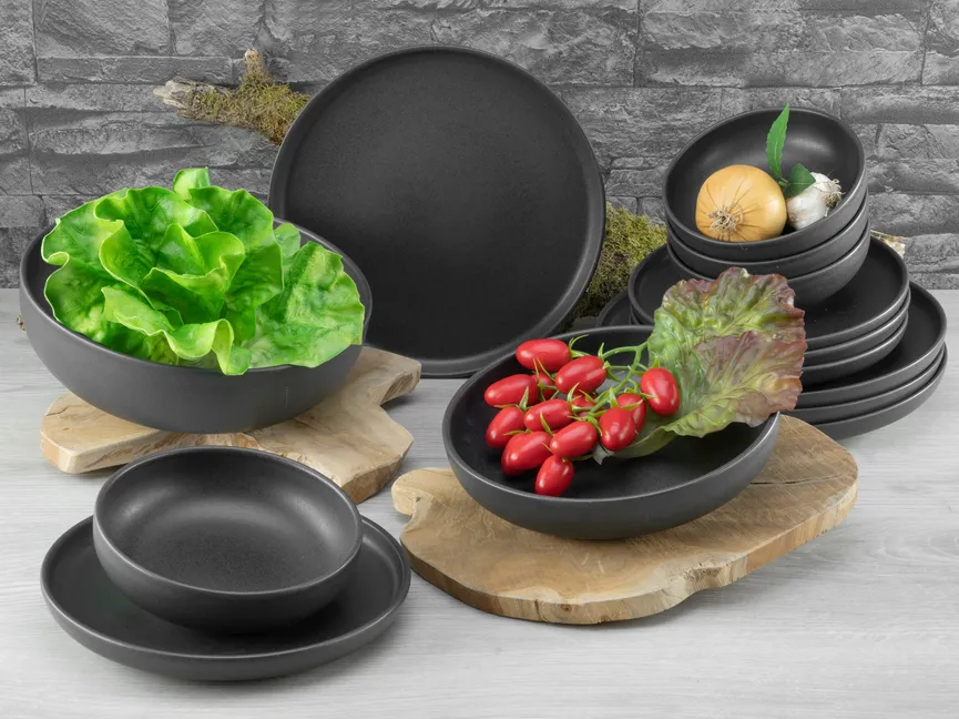 Frühstücksteller "Uno" schwarz milieu