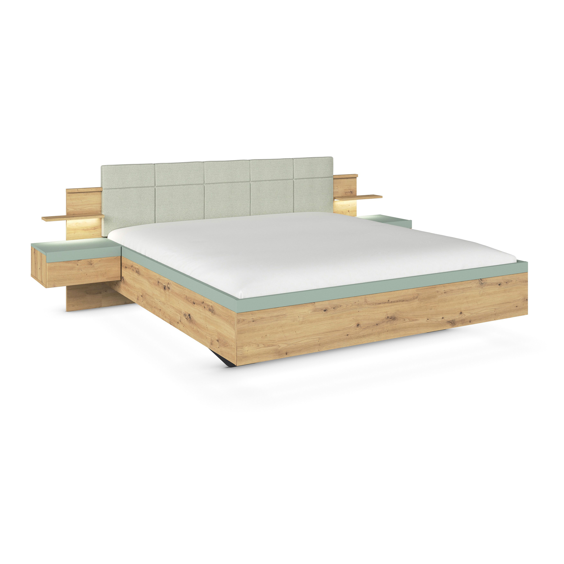 Bett mit Nachttischen