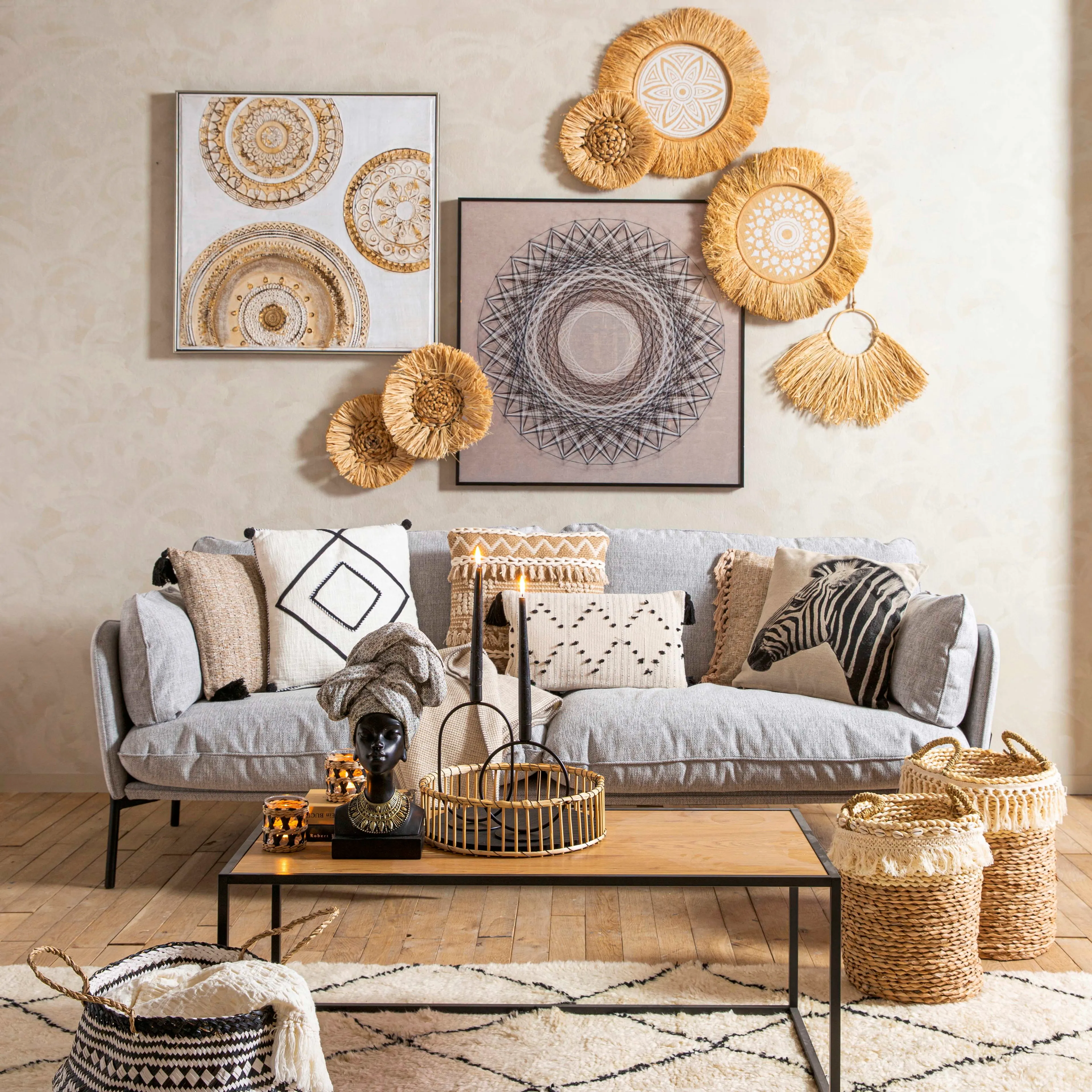 Wandbild 90 x 90 cm Mandala
