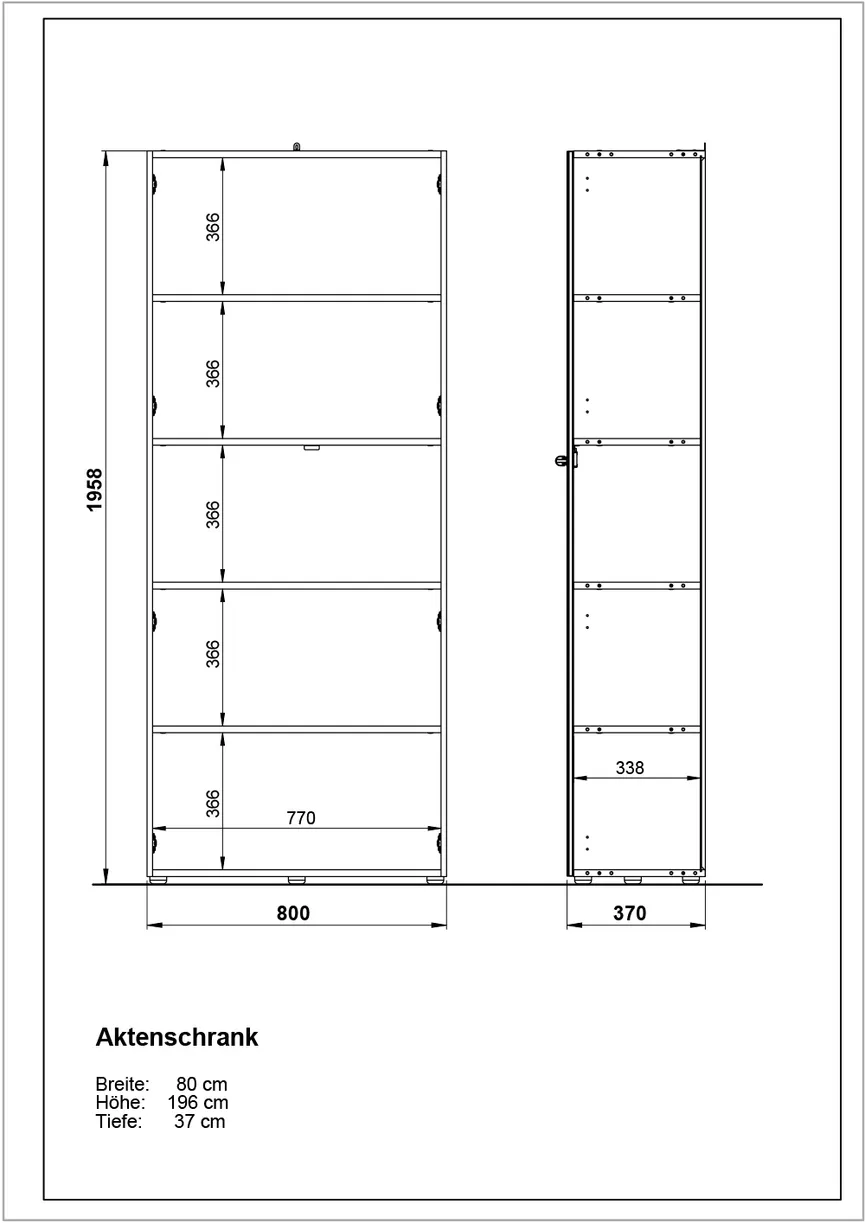 Aktenschrank 5OH detail