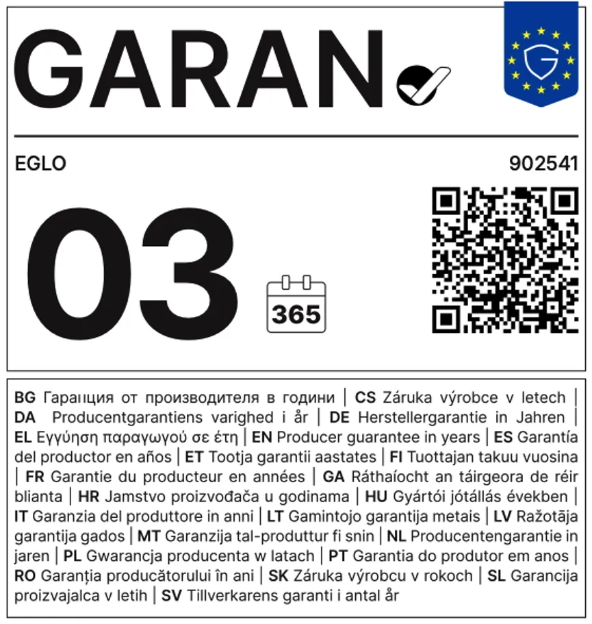 LED-Schlauch "GLOW WW" garantielabel