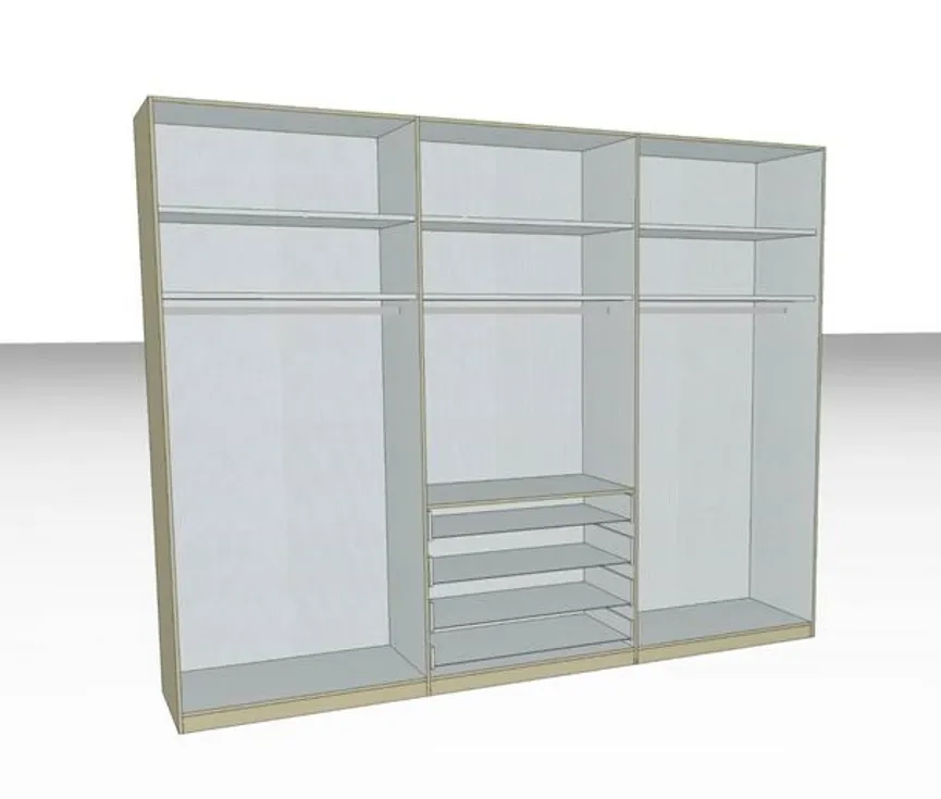 Drehtürenschrank 6-trg. detail