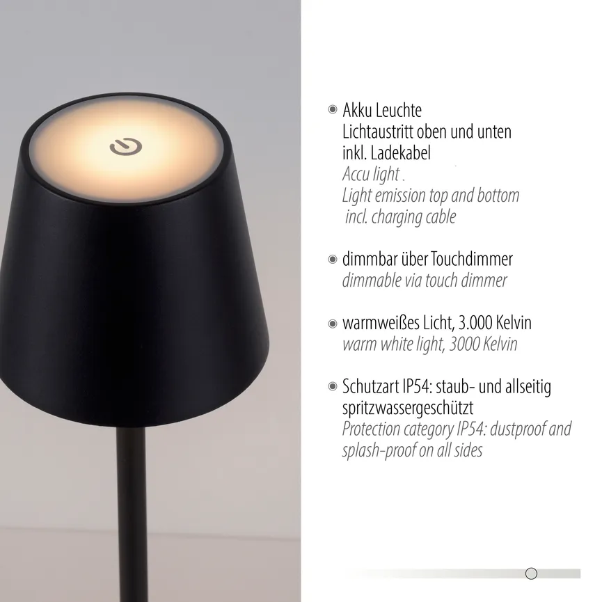 Akku-Tischleuchte "Euria" detail