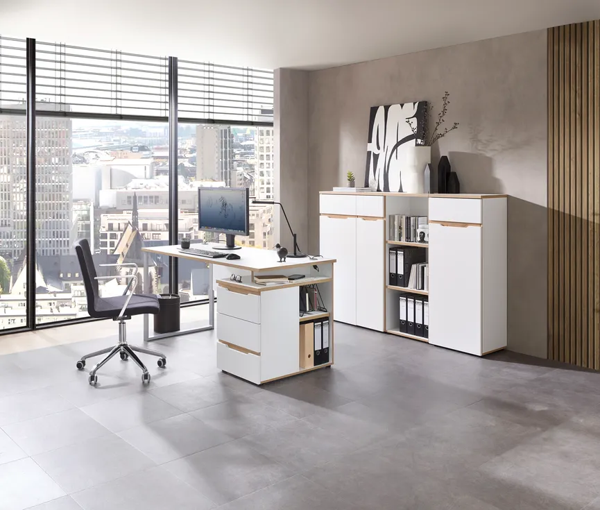 Schreibtisch m. Container milieu