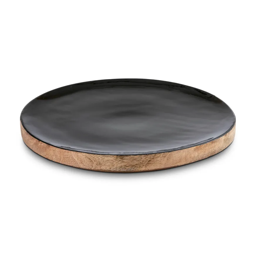 Holzplatte rund schwarz hauptaufnahme