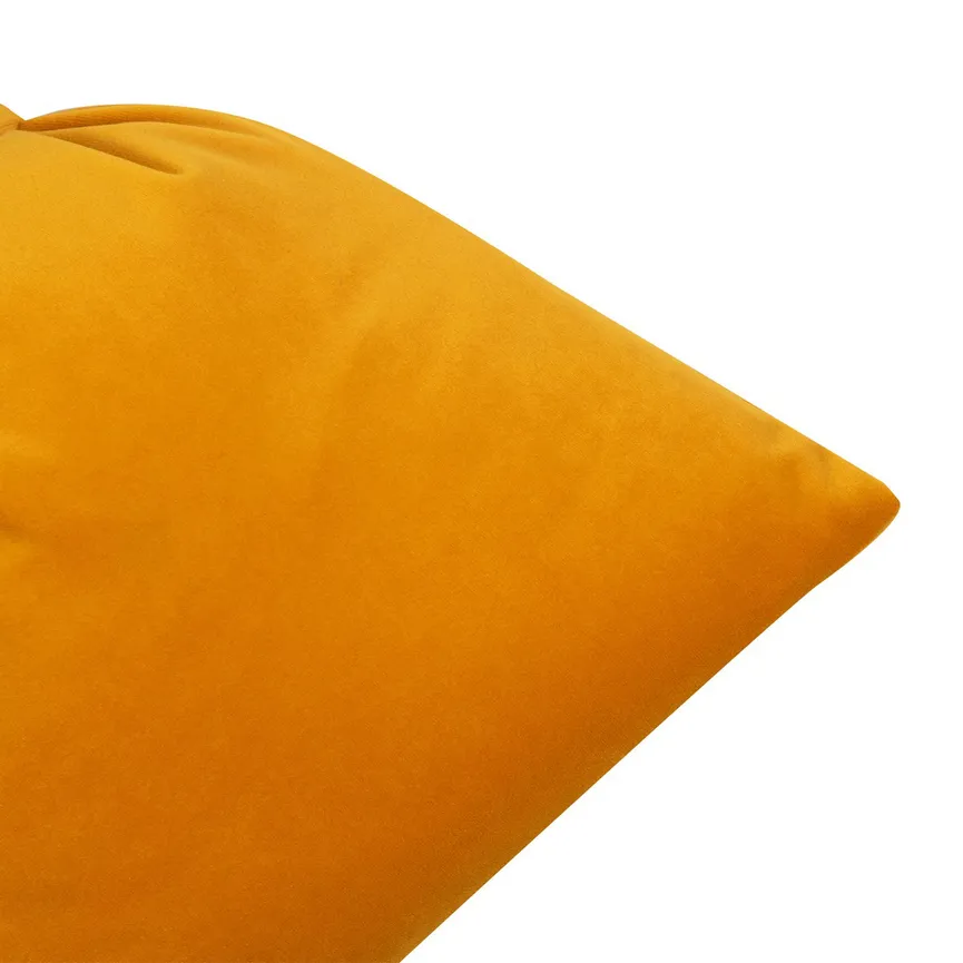 Kissen gefüllt  Samt honiggelb detail
