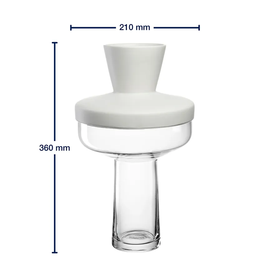 Vase "Riva" 2-tlg. weiß detail