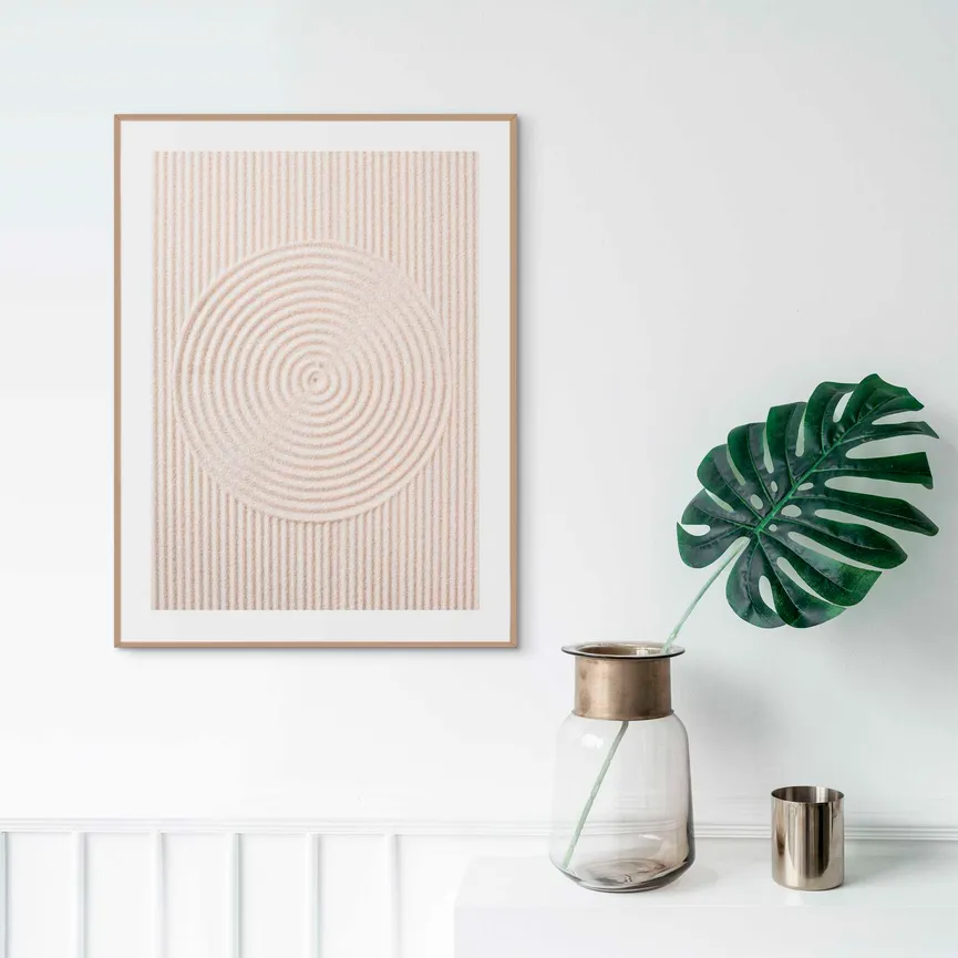 Bild gerahmt "Sandy Circles" milieu