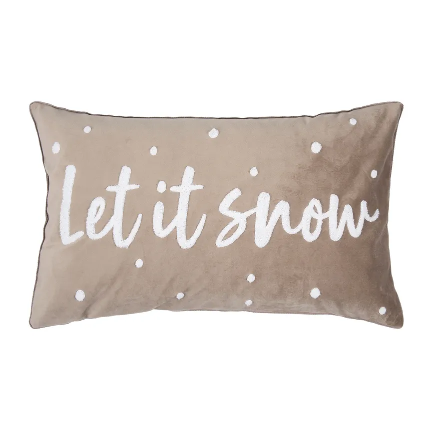 Kissen "Snow" taupe hauptaufnahme