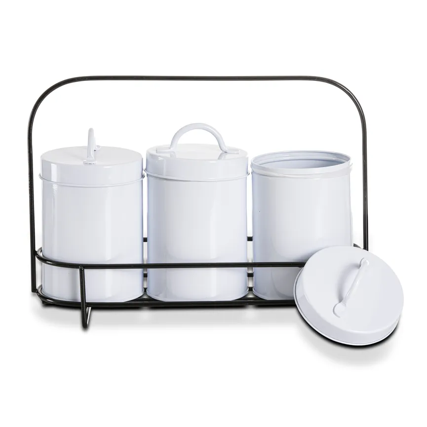 Vorratsdosen-Set 4-tlg. weiß detail