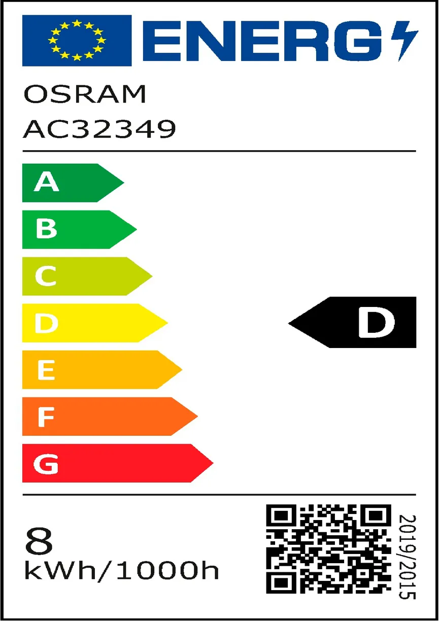 E27/7,5 Watt LED Birne energielabel