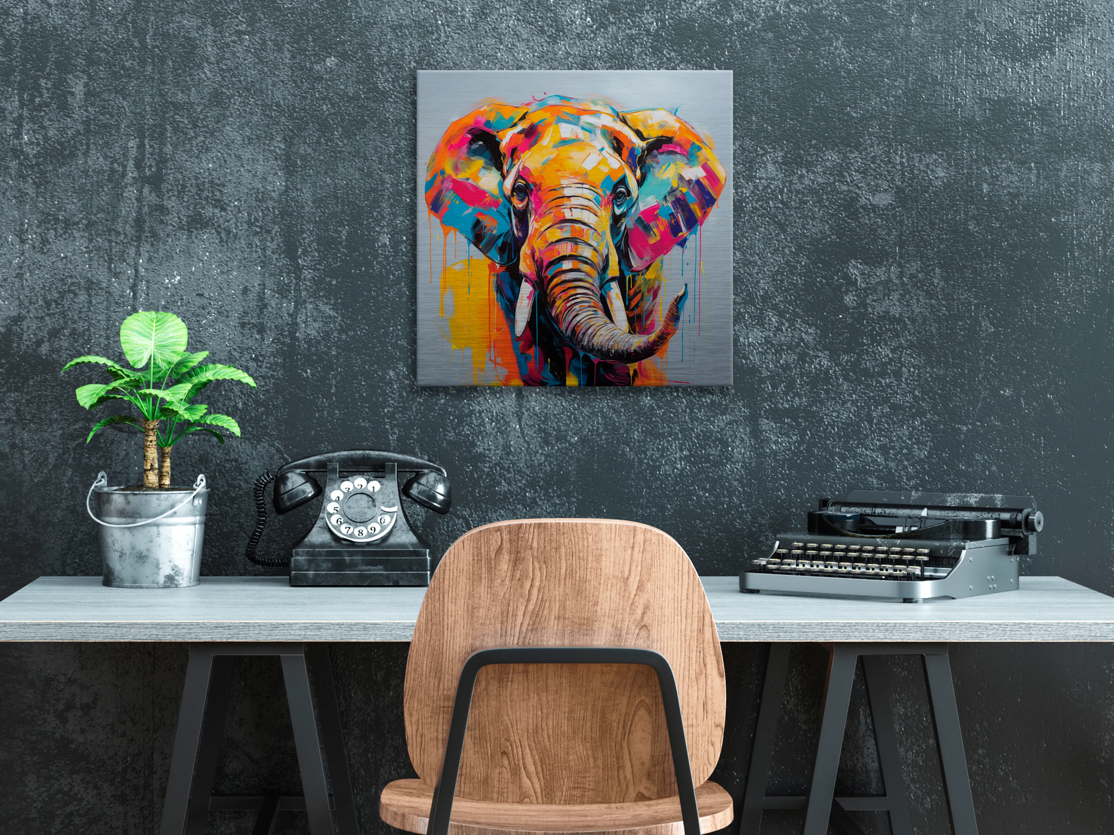 Wandbild 50 x 50 cm Coloured Elephant I 
