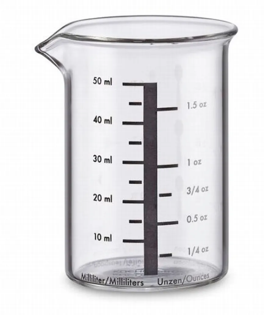Messbecher 50 ml Glas hauptaufnahme