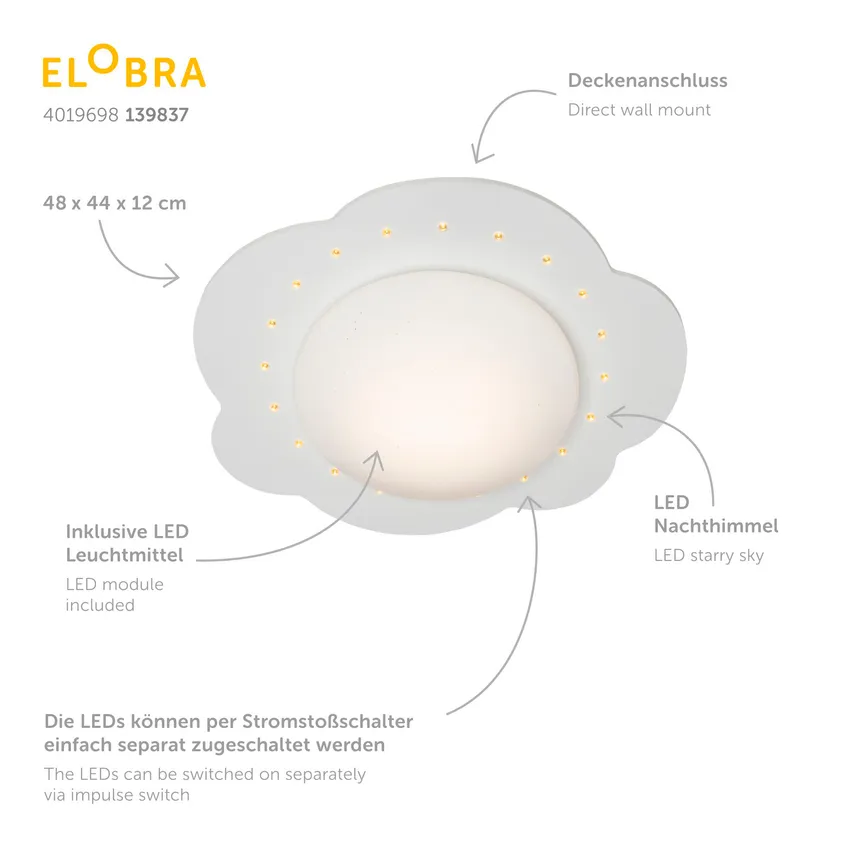 Deckenleuchte "Wolke weiß" detail
