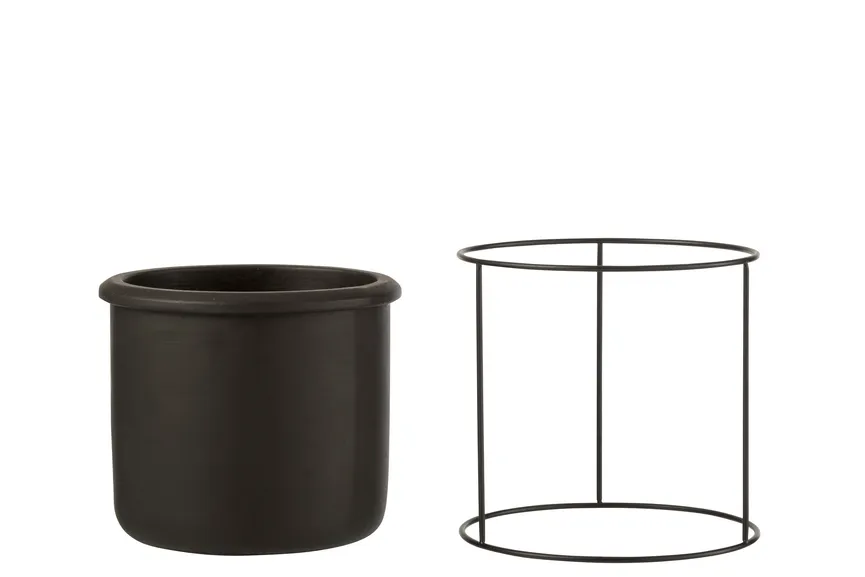 Übertopf schwarz S detail