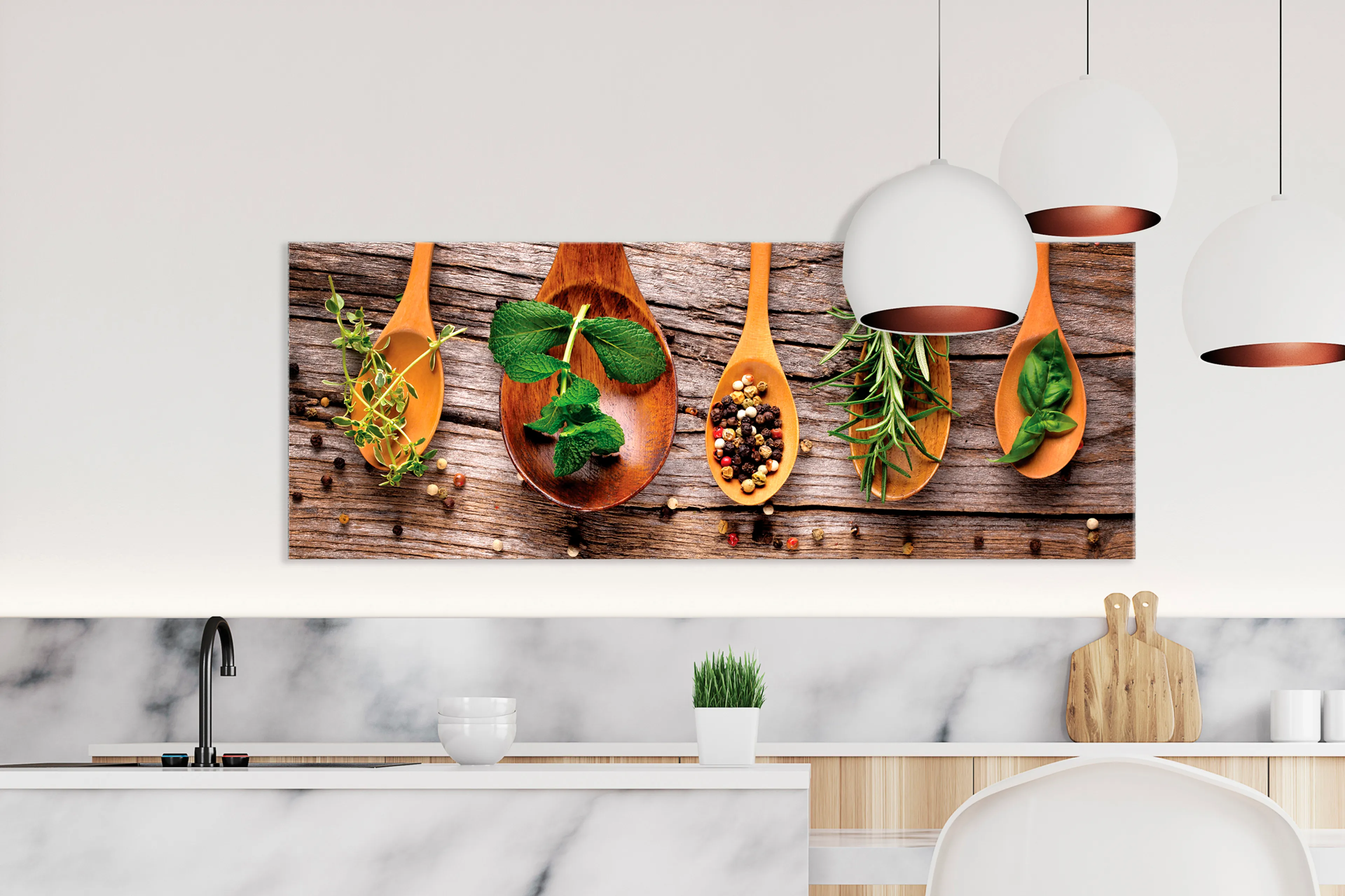Wandbild 80 x 30 cm Herbs and Spices
