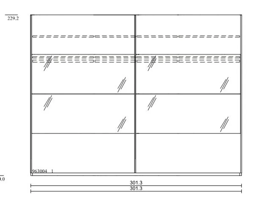 Schwebetürenschrank 2-trg. detail