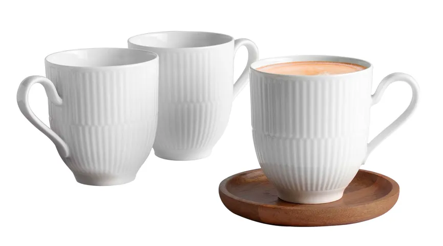 Becher "Amina" 3er-Set weiß detail