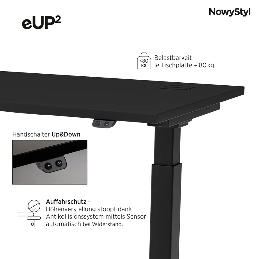 Schreibtisch schwarz detail