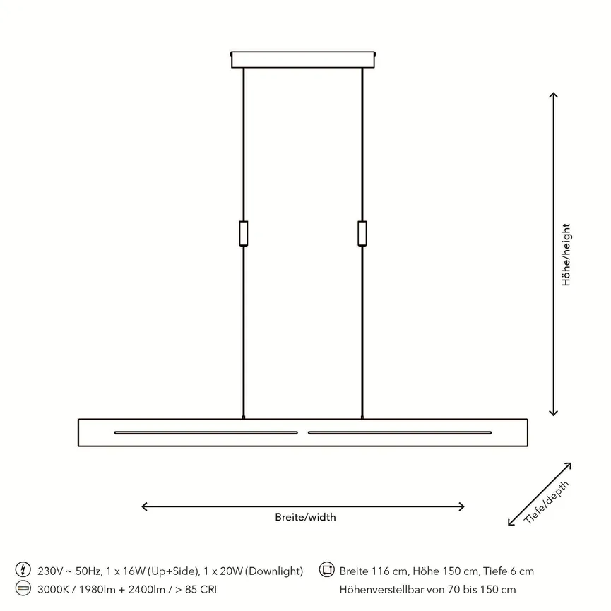 LED-Pendelleuchte detail