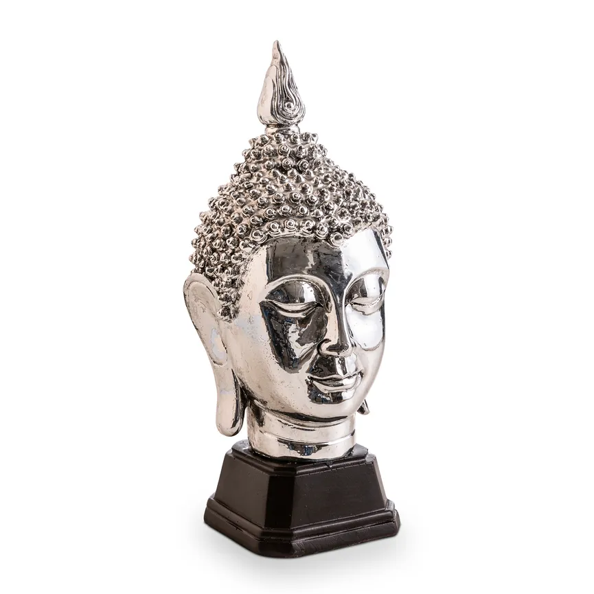 Figur "Buddhakopf" silber hauptaufnahme