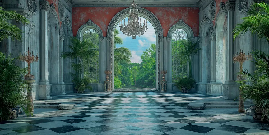 Wandbild "Lost Palace IV" grün hauptaufnahme