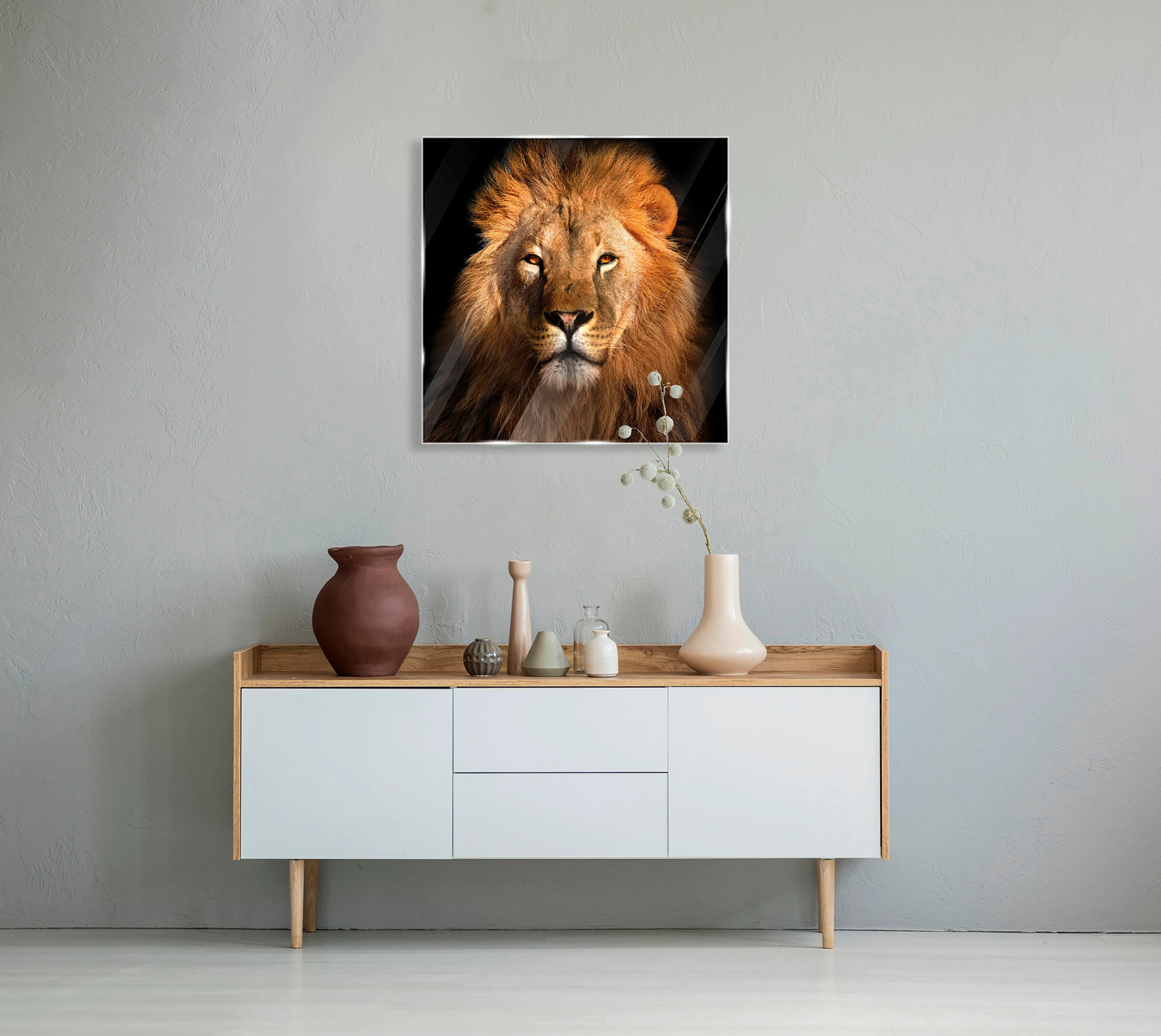Glasbild 50 x 50 cm Lion II 
