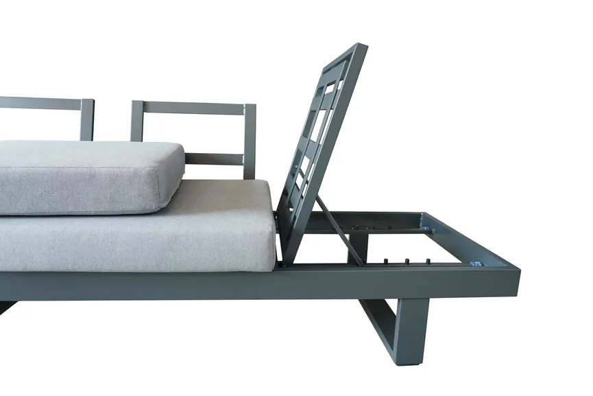 Sofaliege Anthrazit Aluminium detail