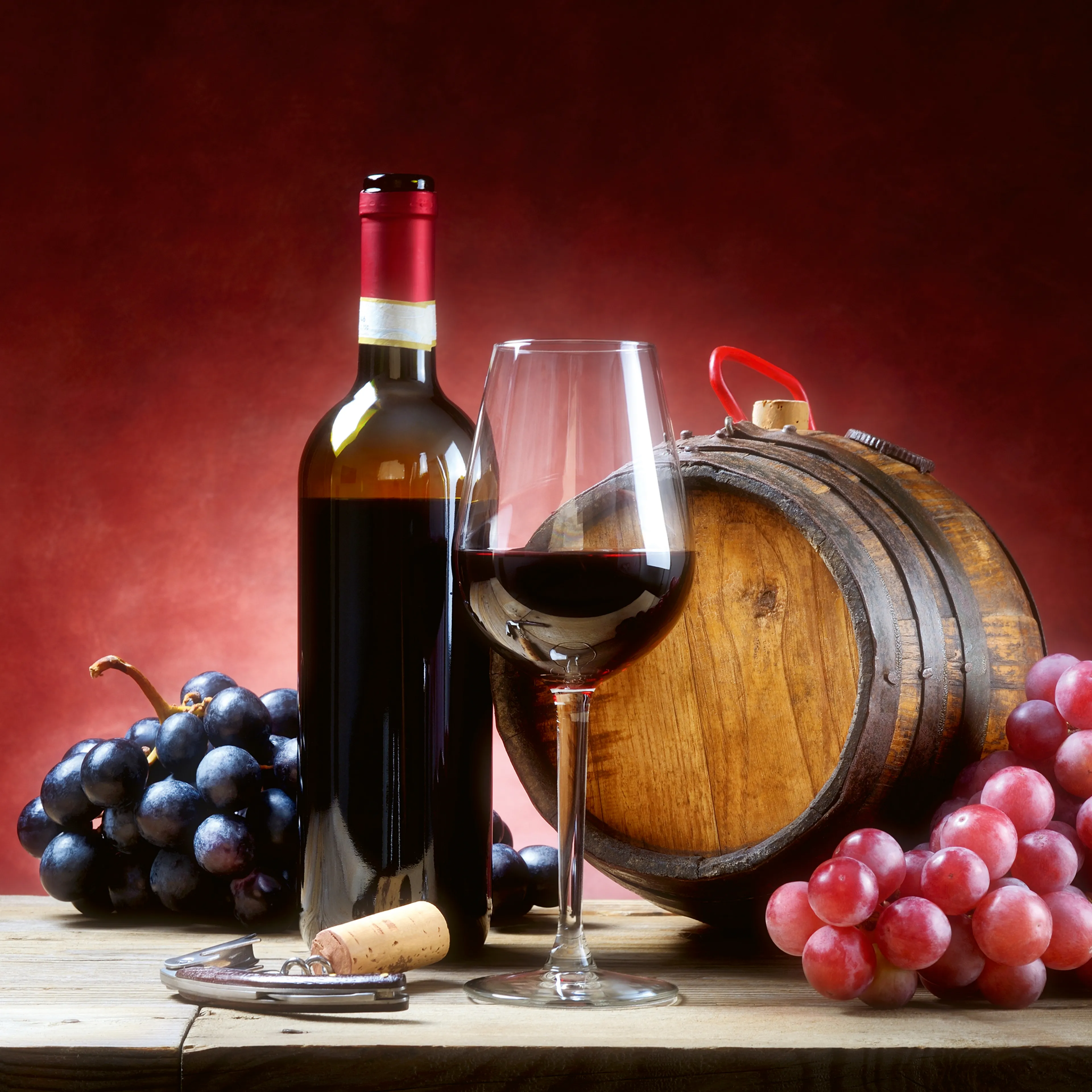 Glasbild 20 x 20 cm Wine Still Life II